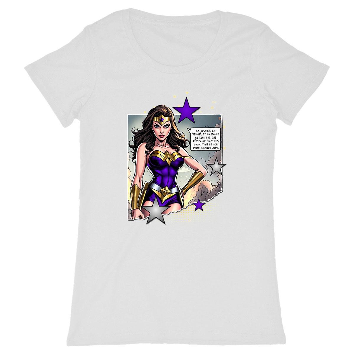 Image back T-shirt femme MC Amazon Queens Violet