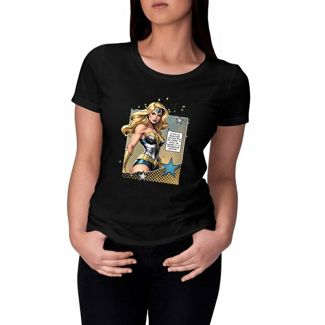 Image front T-shirt femme MC Amazon Queens Azurine