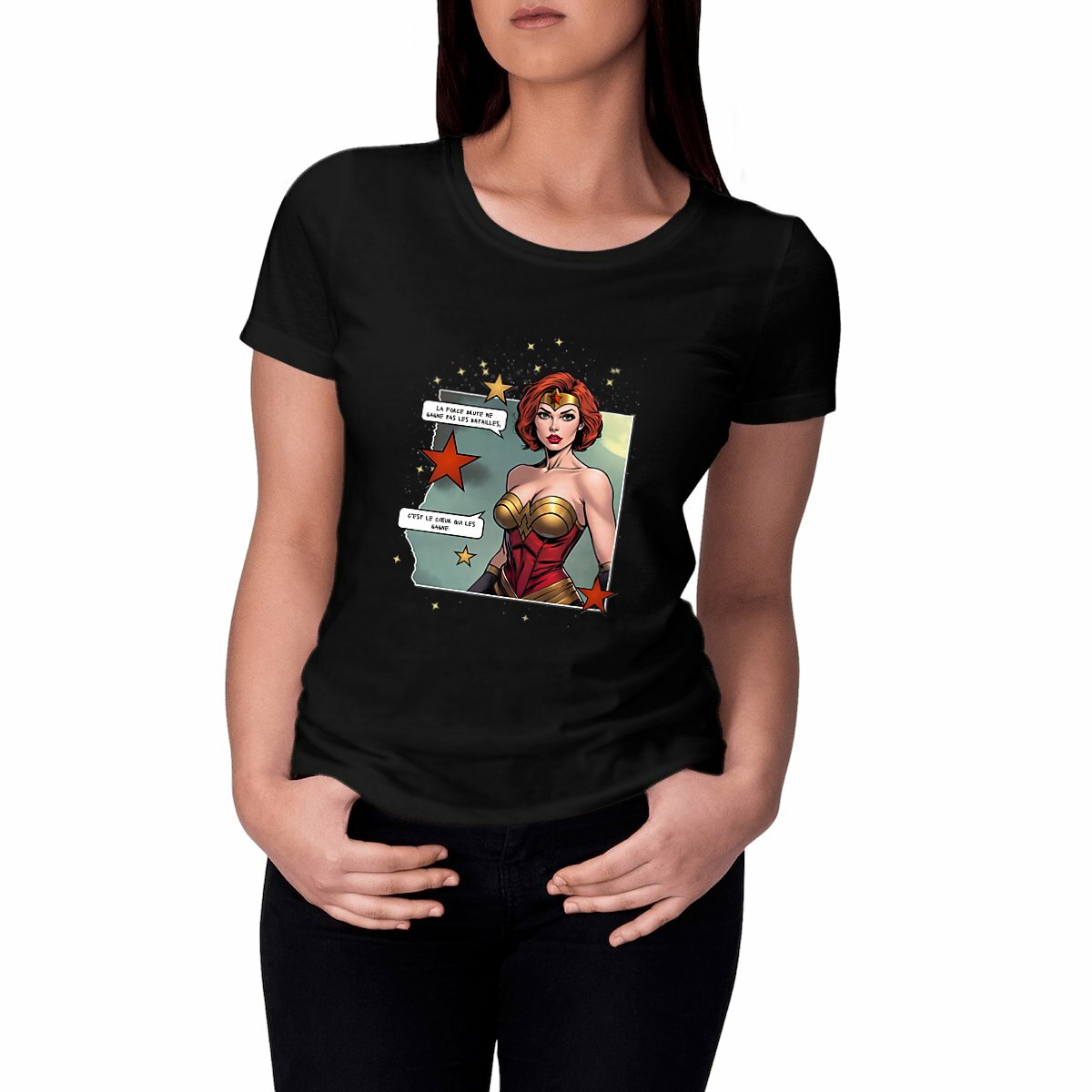 Image front T-shirt femme MC Amazon Queens Ambre