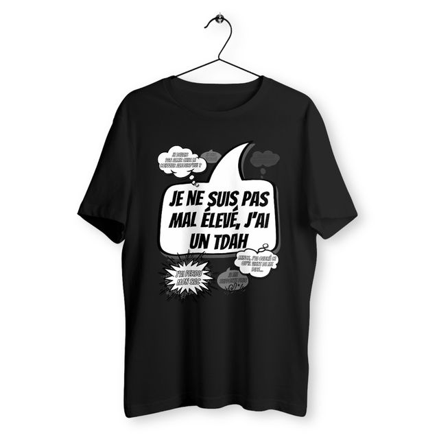 Image back T-shirt unisexe J'ai un TDAH