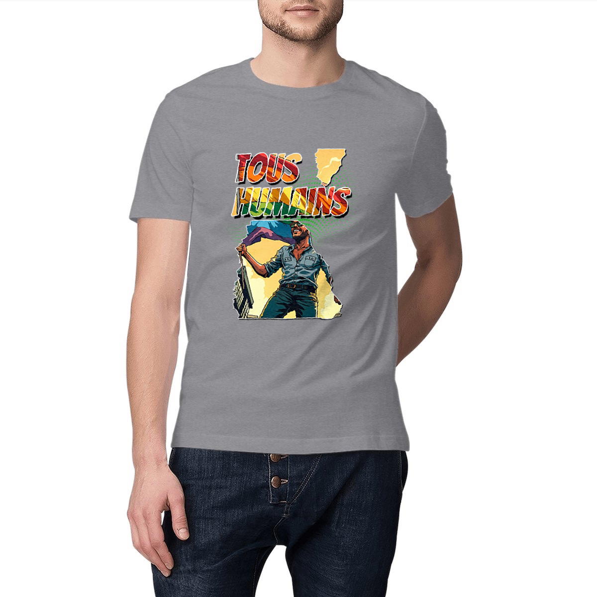 Image front T-shirt unisexe MC Stop homophobie