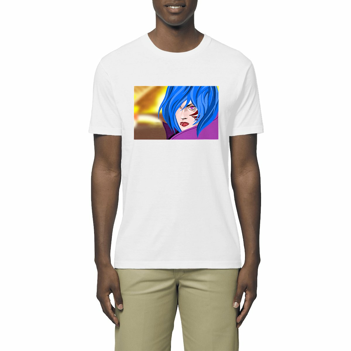 Image front T-shirt unisexe léger Portrait Femme Manga Tatouée