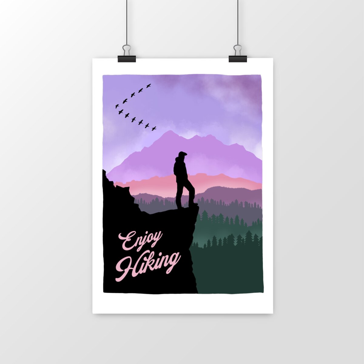 Image front Poster motif randonnée hiking