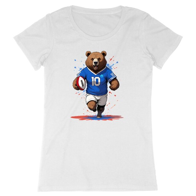 Image back T-shirt Femme Original du Supporter de l'Équipe de France de Rugby - Coton Bio - Collection 2024