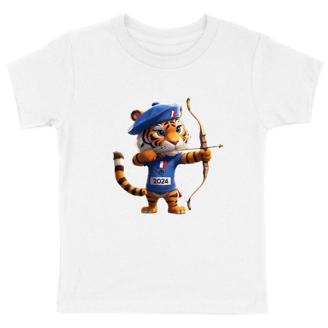 Image back T-shirt Enfant Original du Supporter de l'Équipe de France de Tir à l'Arc - Coton Bio - Collection 2024