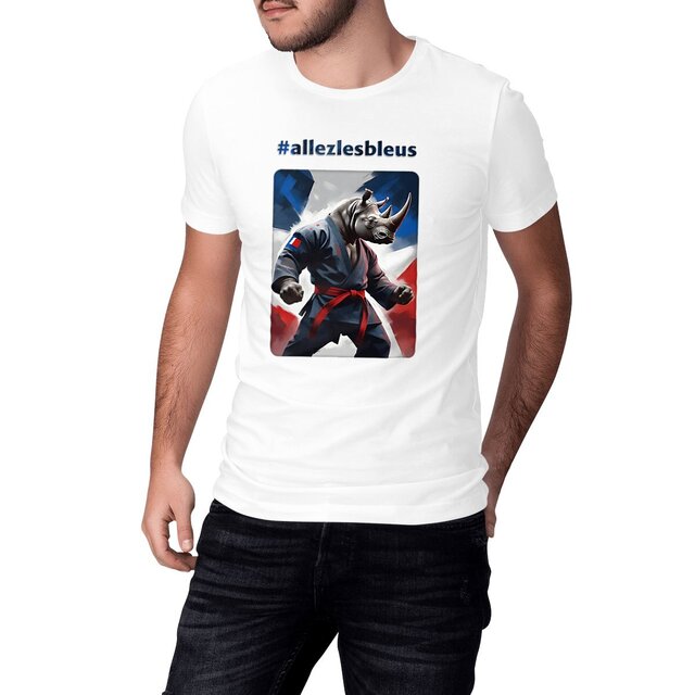 Image front Teddy Rhino le judoka indomptable - T-shirt adulte 100% coton bio
