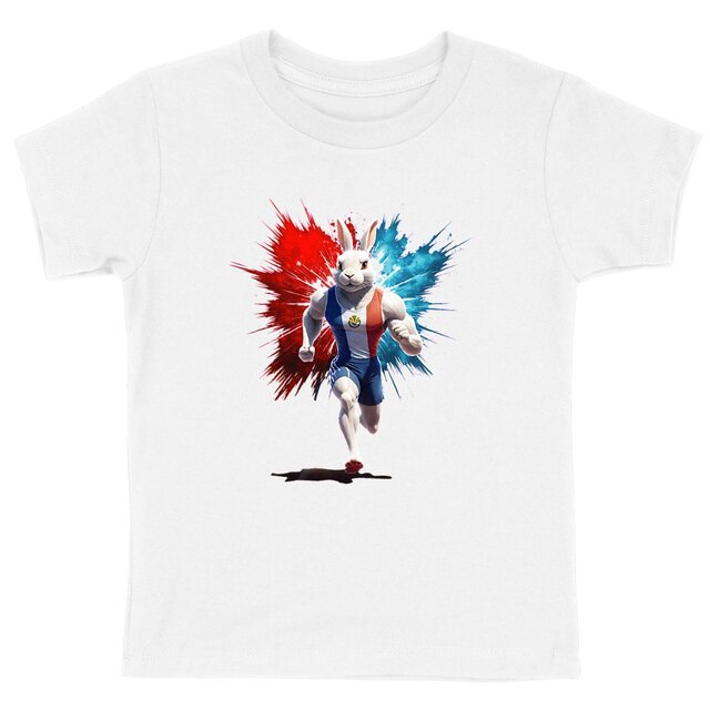 Image back T-shirt enfant Original du Supporter de l'Équipe de France de Course à Pied - Coton Bio - Collection 2024