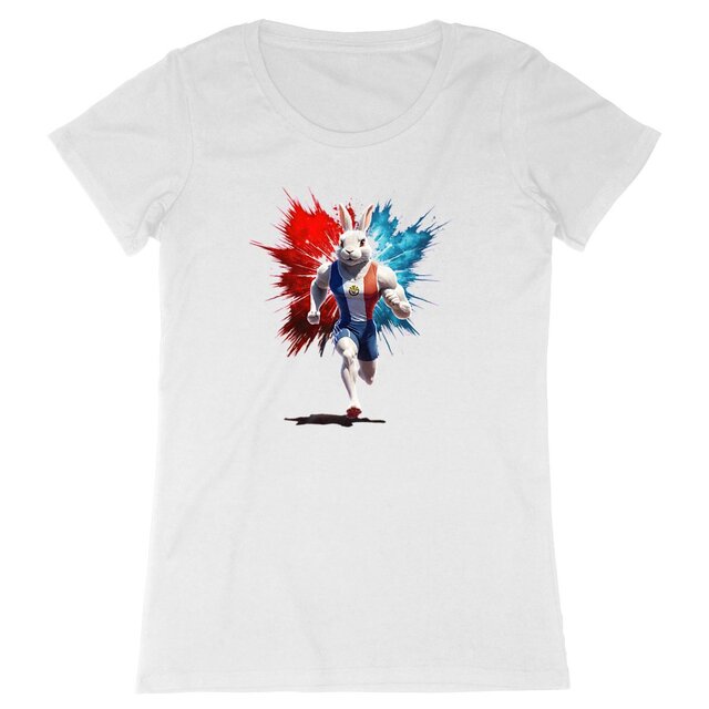 Image back T-shirt Femme Original du Supporter de l'Équipe de France de Course à Pied - Coton Bio - Collection 2024