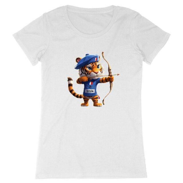 Image back T-shirt Femme Original du Supporter de l'Équipe de France de tir à l'arc - Coton Bio - Collection 2024