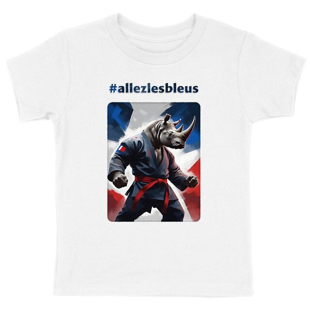 Image back Teddy Rhino le judoka indomptable - T-shirt enfant 100% coton bio