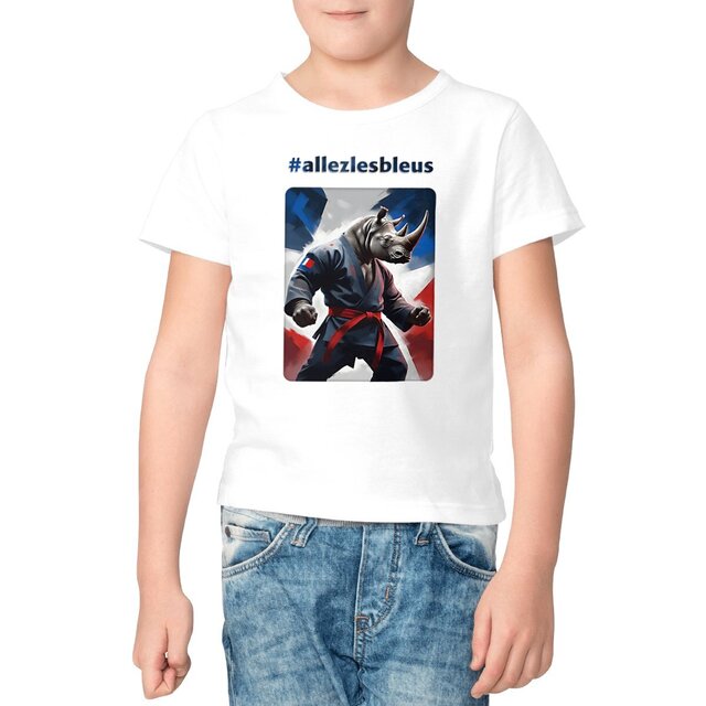 Image front Teddy Rhino le judoka indomptable - T-shirt enfant 100% coton bio