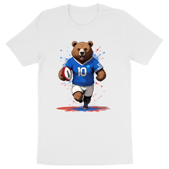 Image back T-shirt adulte  Original du Supporter de l'Équipe de France de Rugby - Coton Bio - Collection 2024