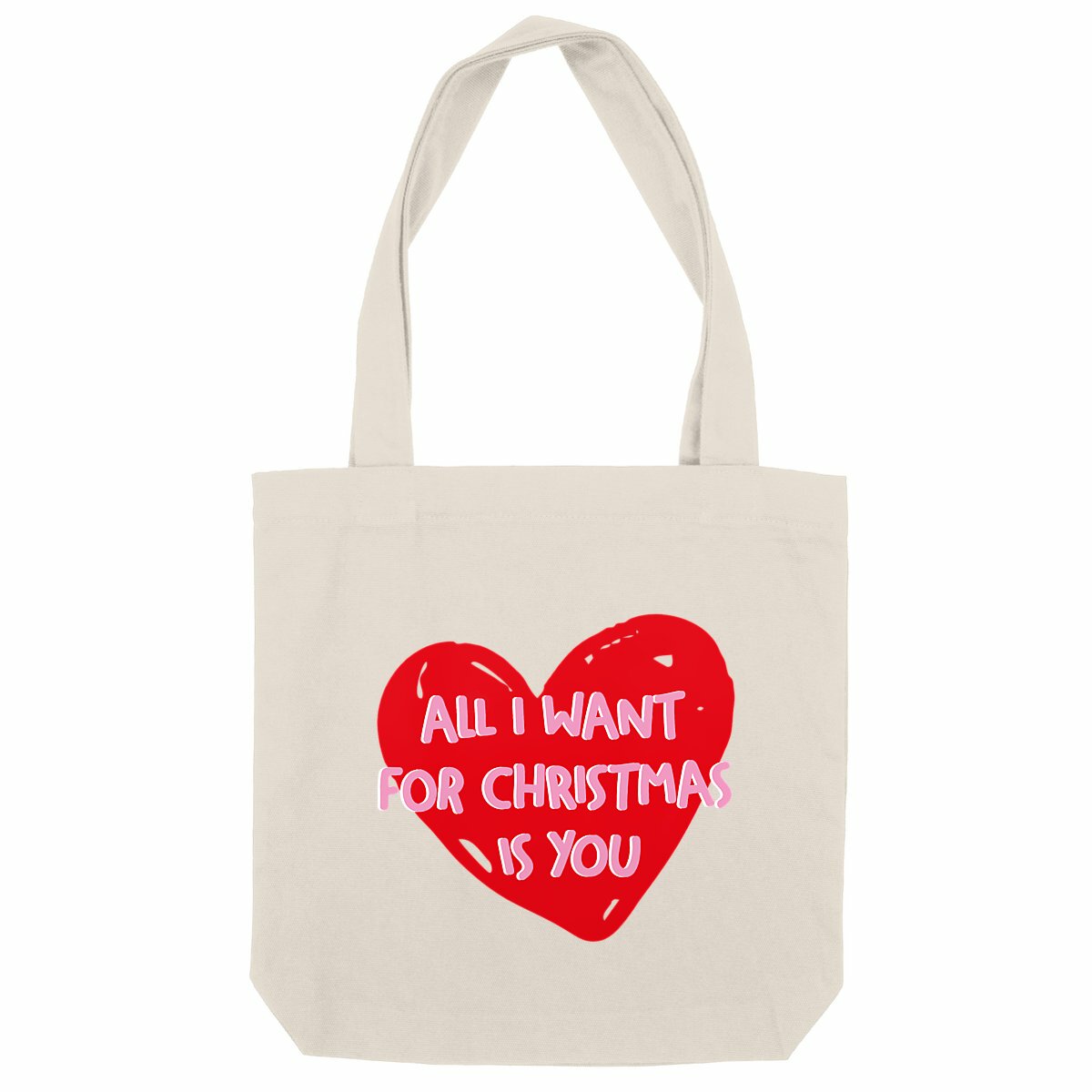 Image front All I want for christmas is you Tote-bag rouge