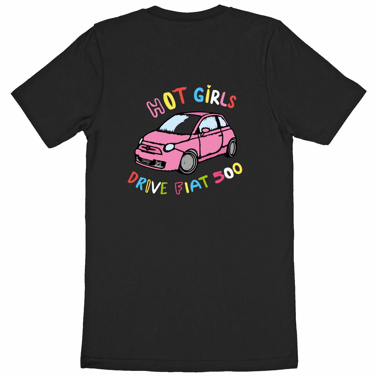 Image back Hot girls drive Fiat 500 Tee-shirt