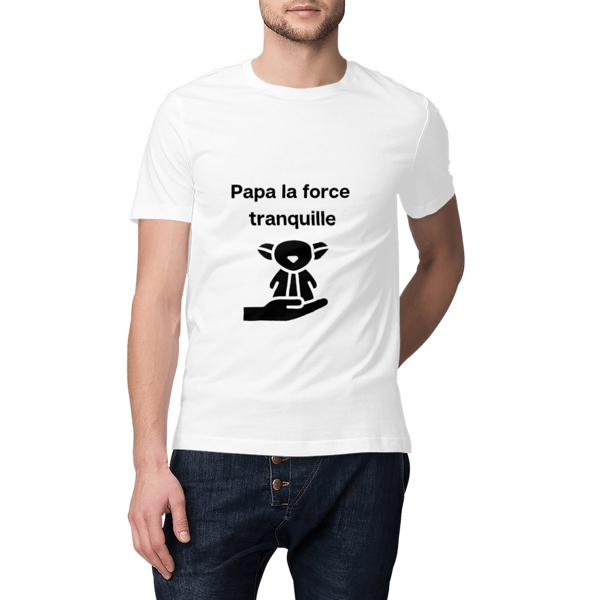 Image front T-shirt adulte "Papa, la force tranquille"