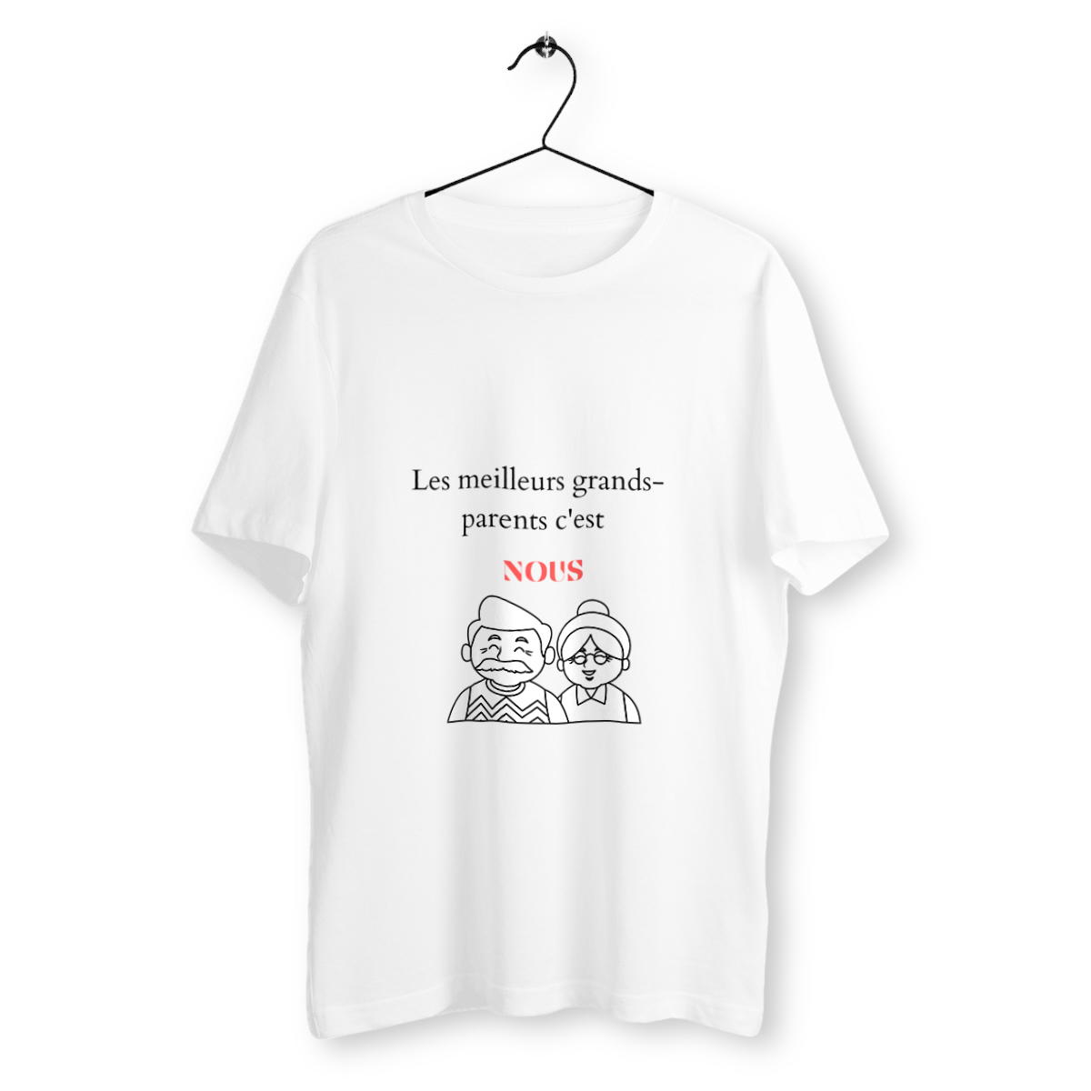 Image front T-shirt adulte "Meilleurs grands-parents"