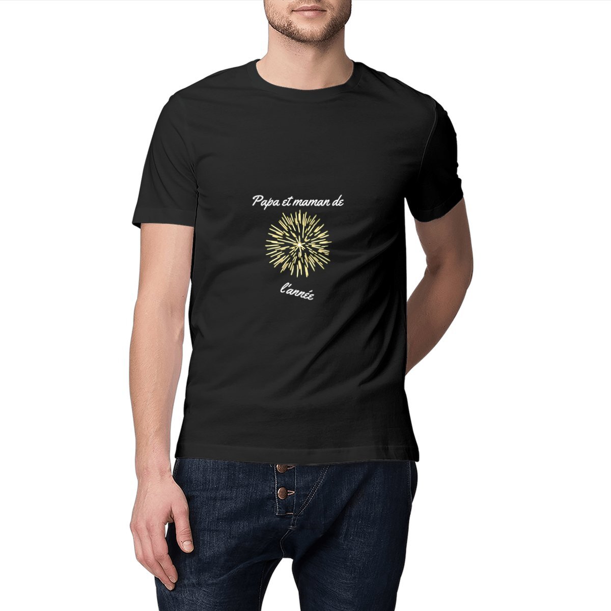 Image front T-shirt adulte "Papa et maman de l'année"