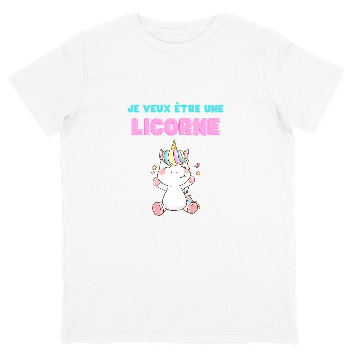 Image back T-shirt "Je veux être une licorne"