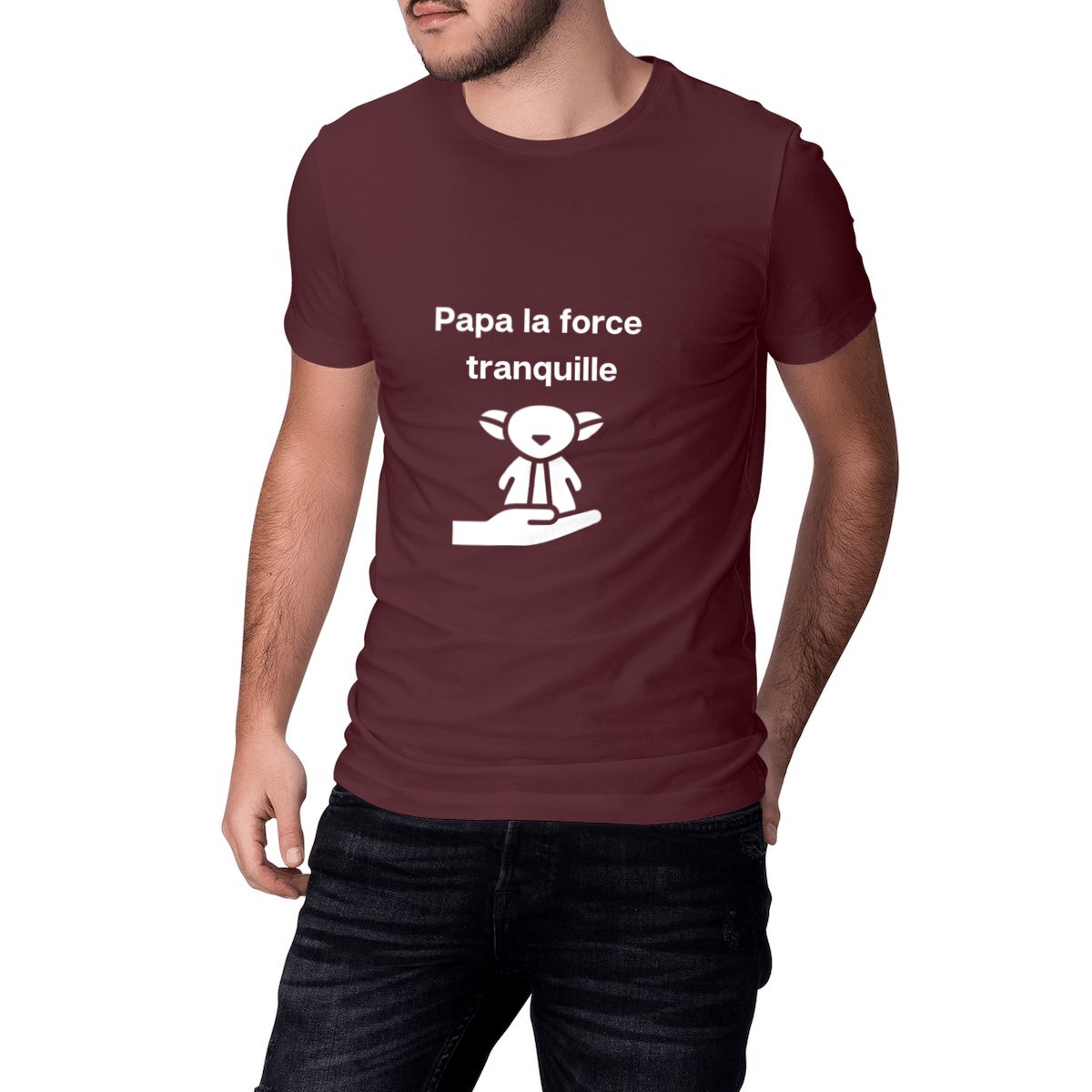 Image front T-shirt adulte "Papa, la force tranquille"