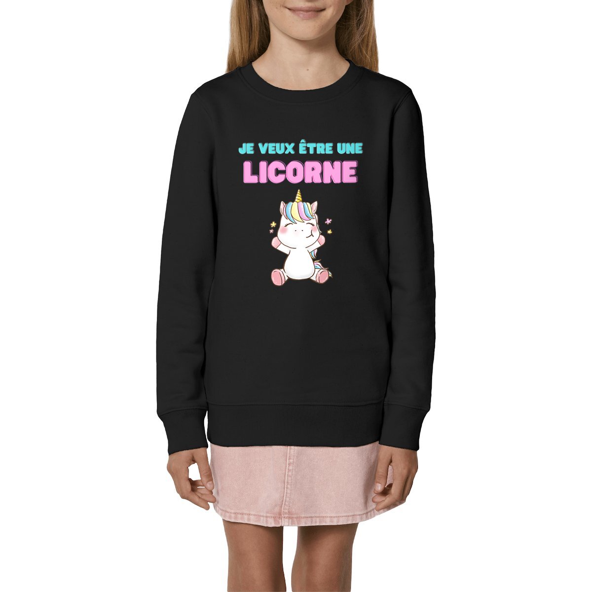 Image front Pull "Je veux être une licorne"