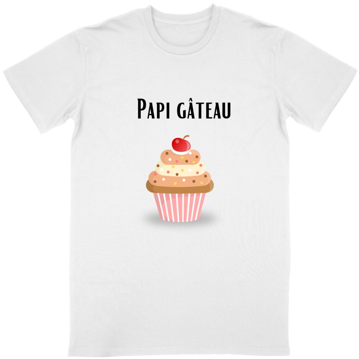 Image front T-shirt adulte "Papi gâteau"