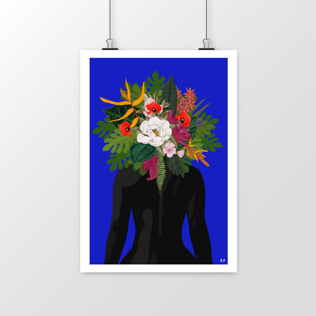 Image front Woman with a head of flowers 1
