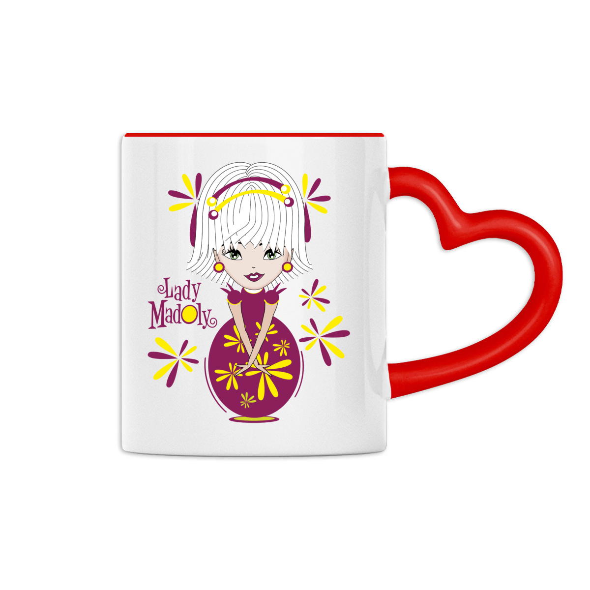 Image front Mug avec anse en forme de coeur Lady Madoly