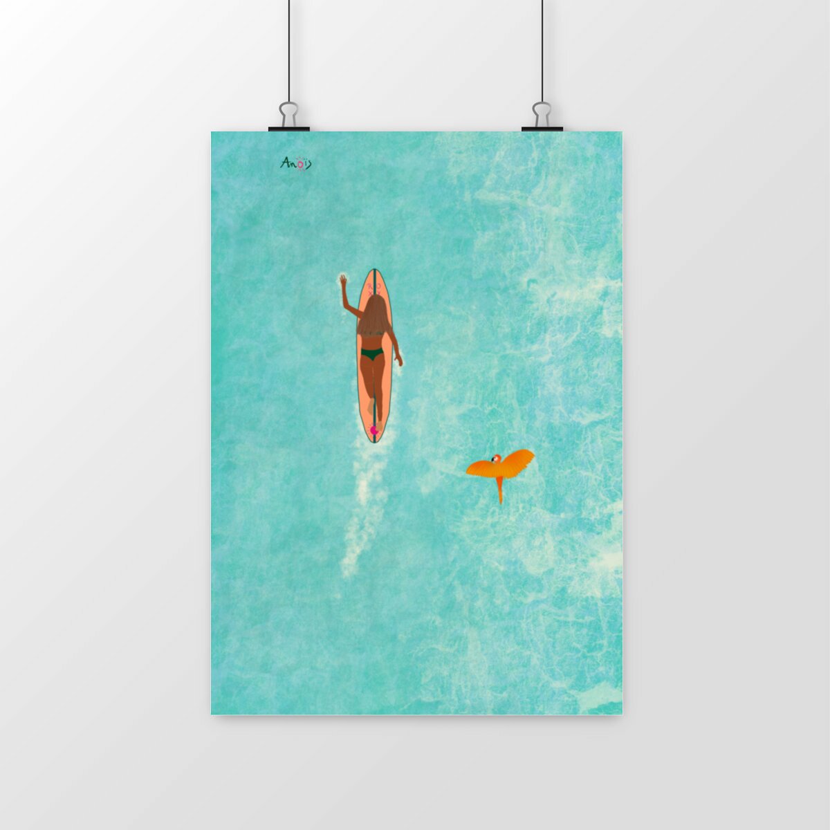 Image front Poster ~ Surfeuse au large