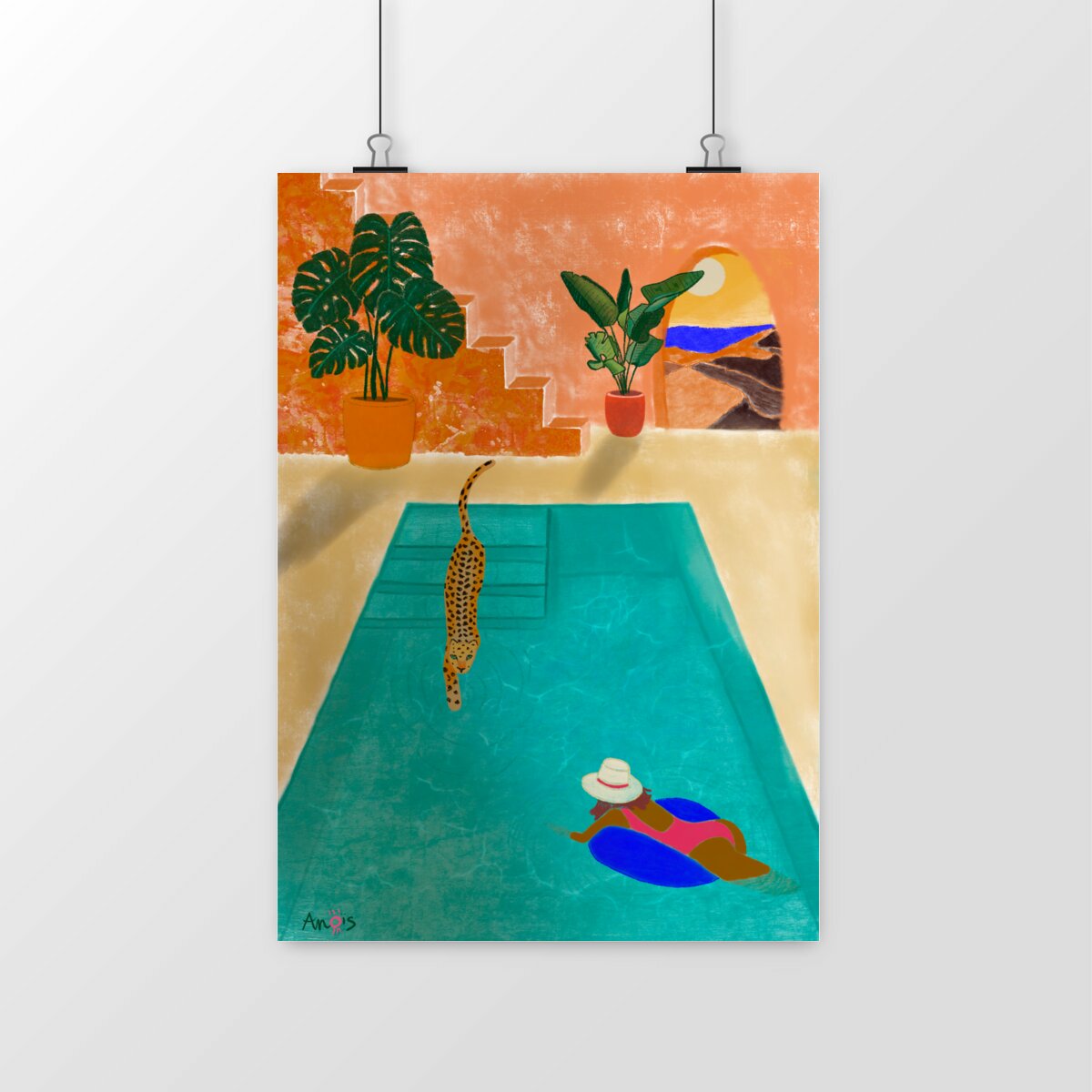 Image front Poster ~ Tigre dans la piscine