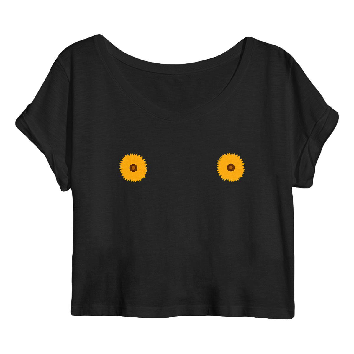 Image front Crop top ~ sun Flowers 