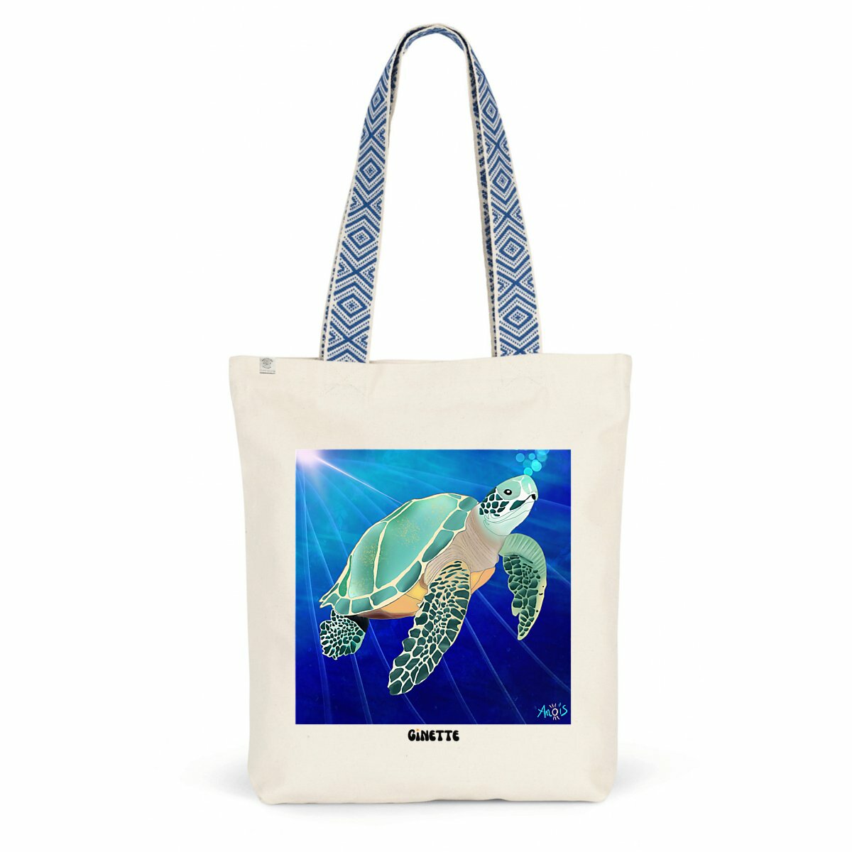 Image back Sac ethnique ~ Tortue dans l'océan