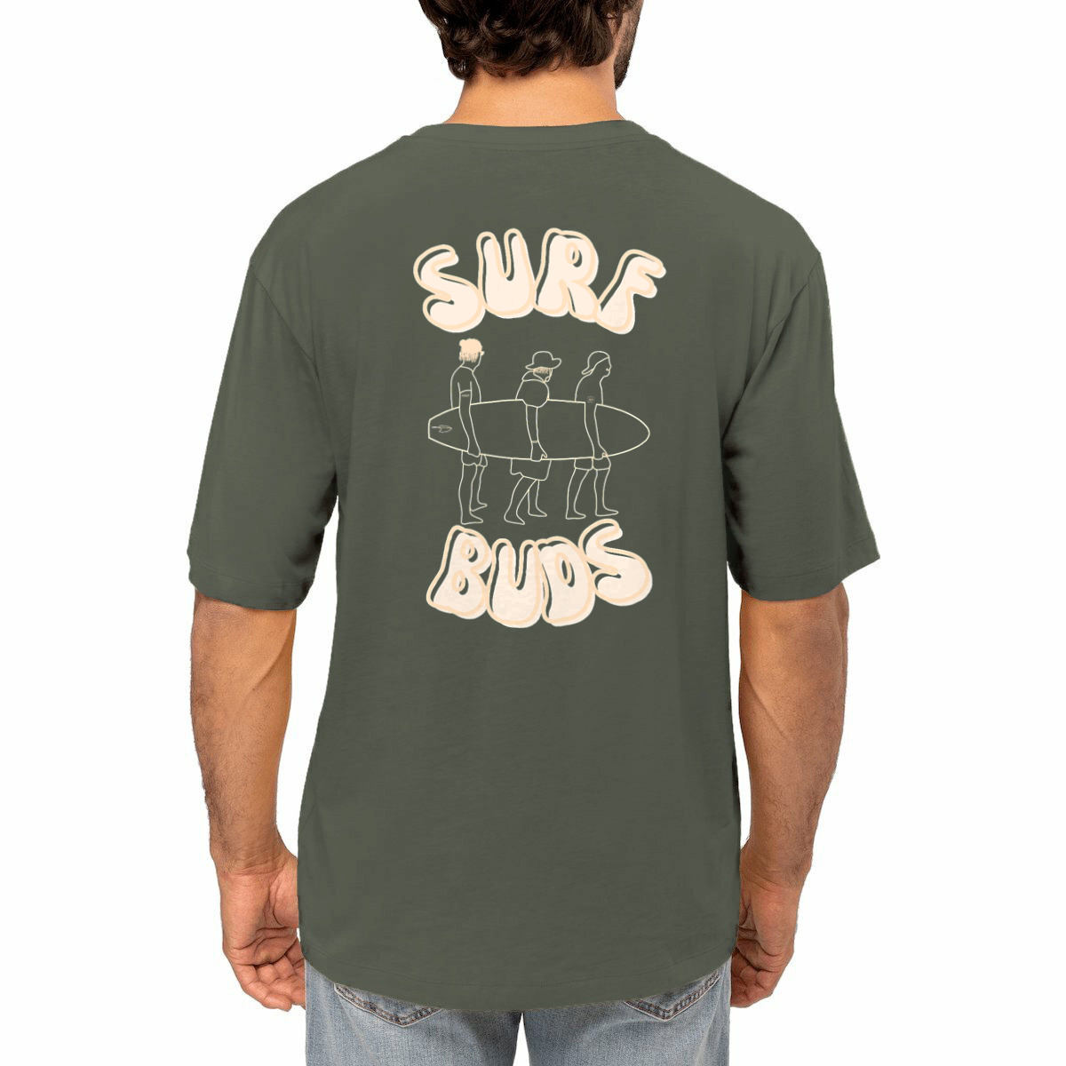 Image front T-shirt oversize ~ Surf buds