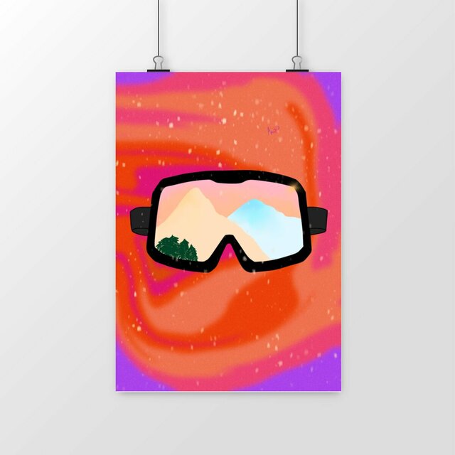 Image front Poster ~ Masque ski rétro