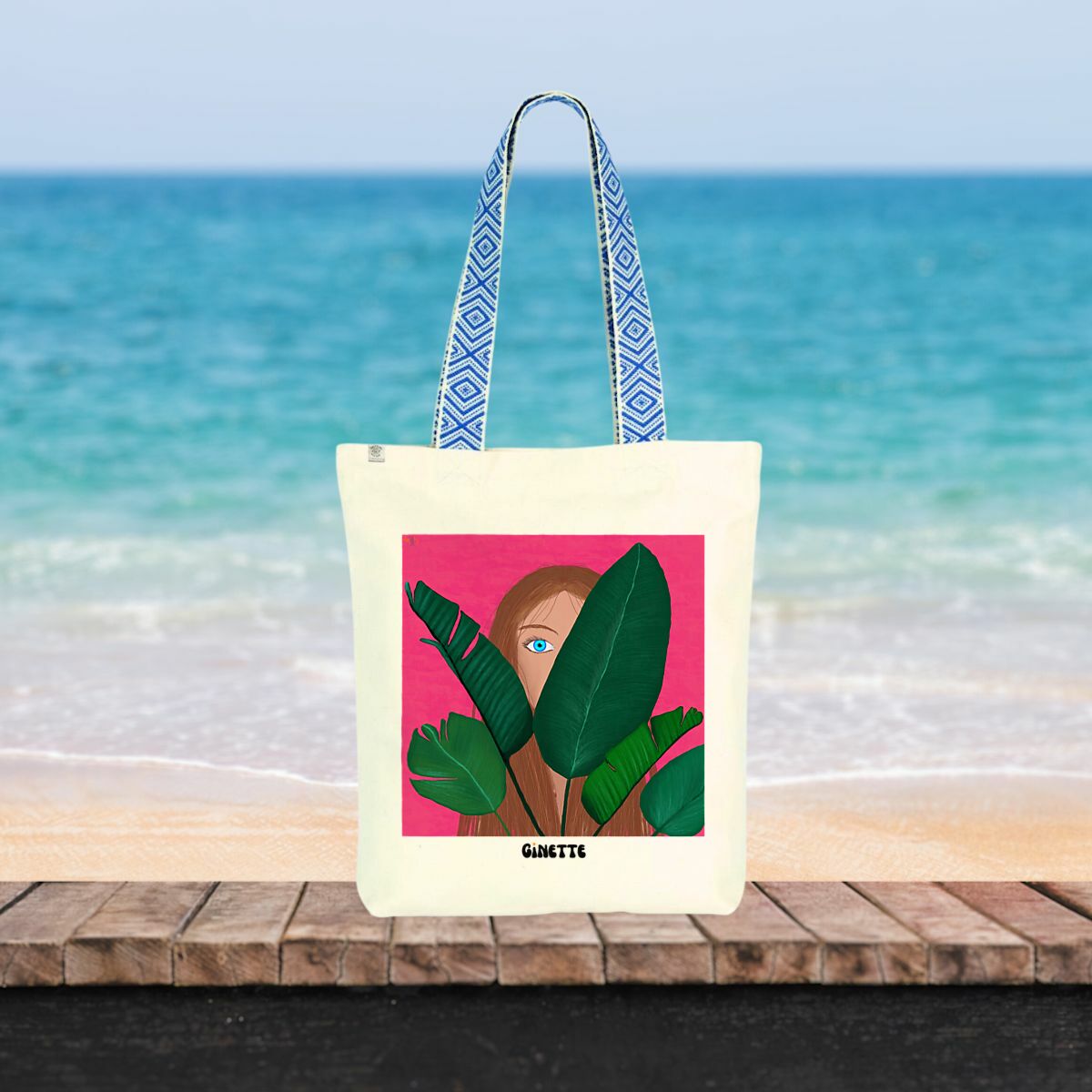 Image front Sac ethnique ~ Pink jungle 