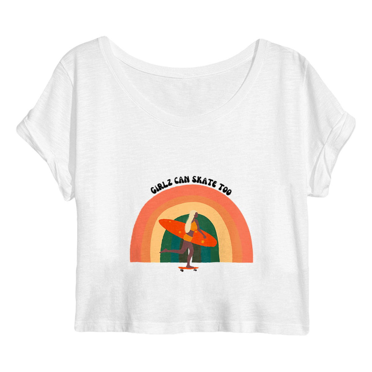 Image back Crop top ~ women skate blanc