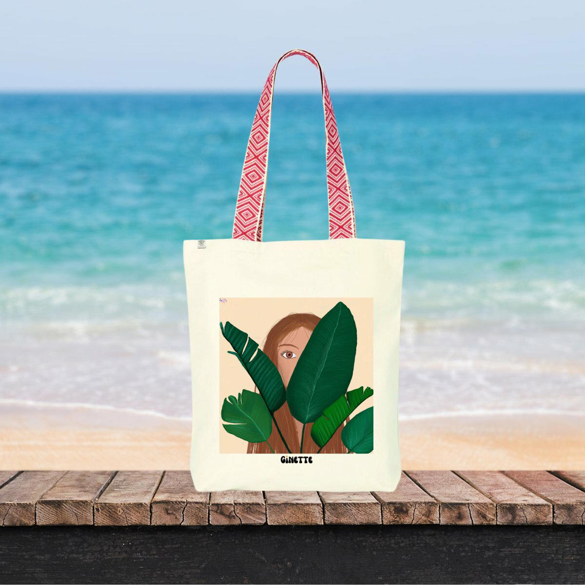 Image front Sac ethnique ~ Beige jungle