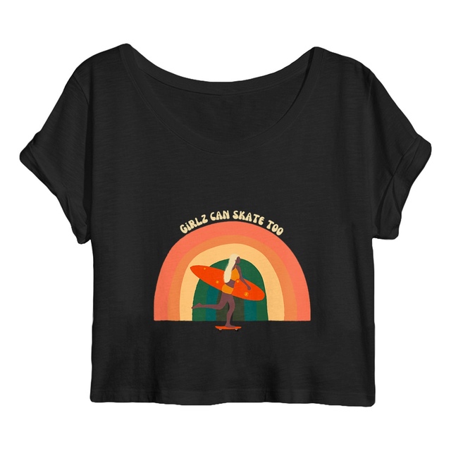 Image front Crop top ~ girls skate noir