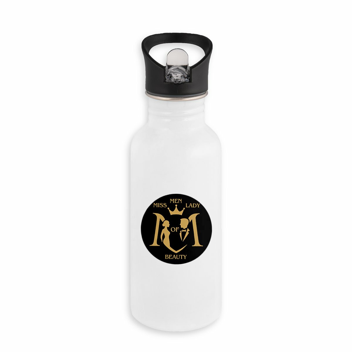 Image back Bouteille en inox avec paille