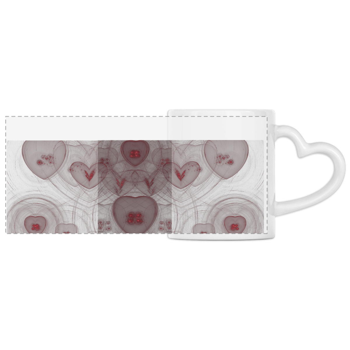 Hearts -2 mug with Heart Handle - Image