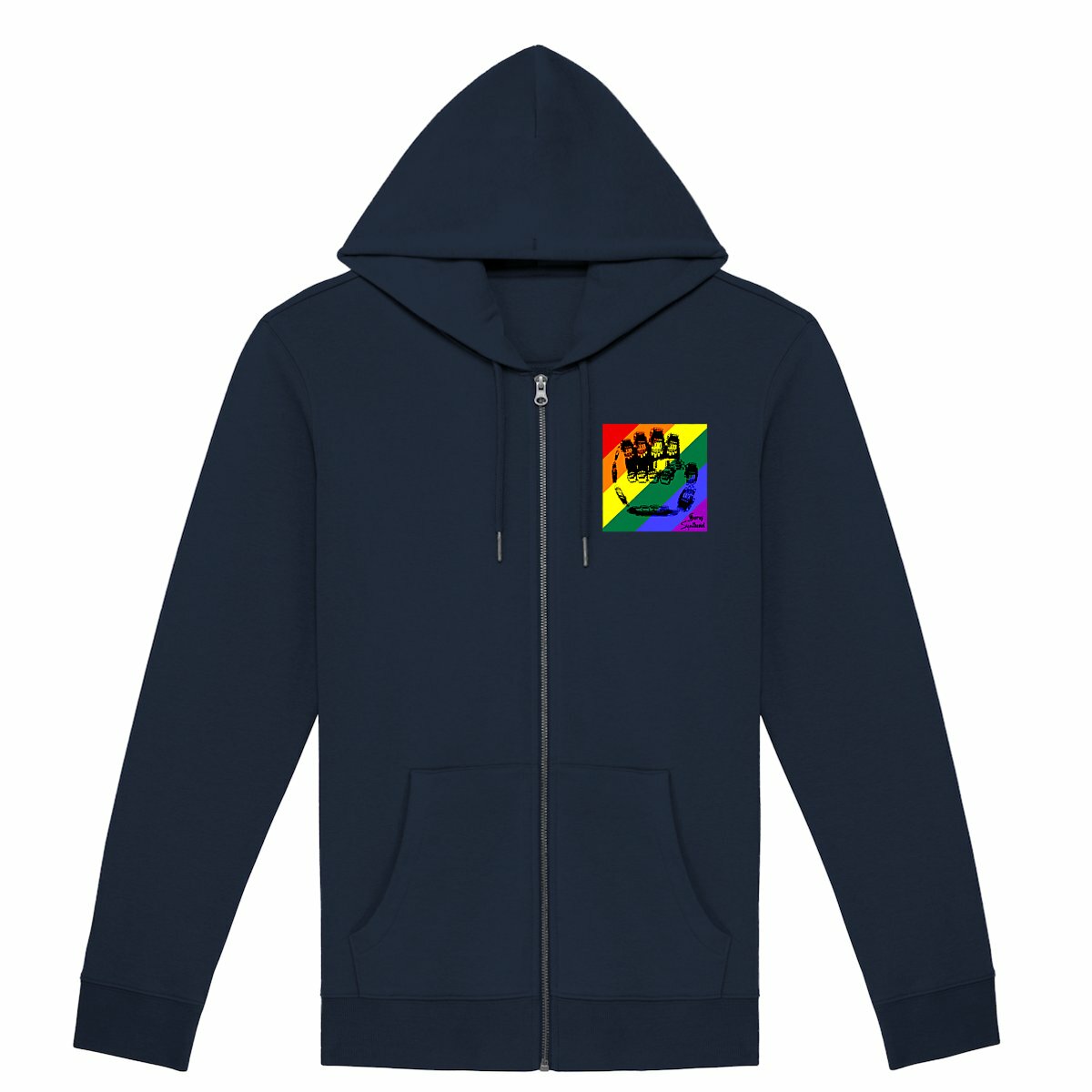 Unisex Zip hoodie 🌈Fractal Fist of Unity