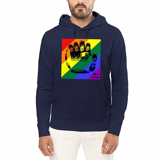 Unisex Lightweight Hoodie 🌈Fractal Fist Unity
