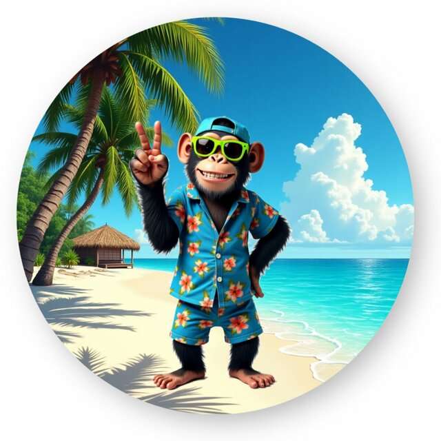 Image front sticker rond monkey ref 2014