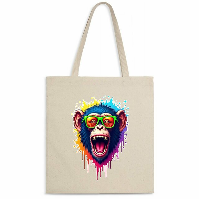 Image back Tote bag léger monkey pop art ref 5019
