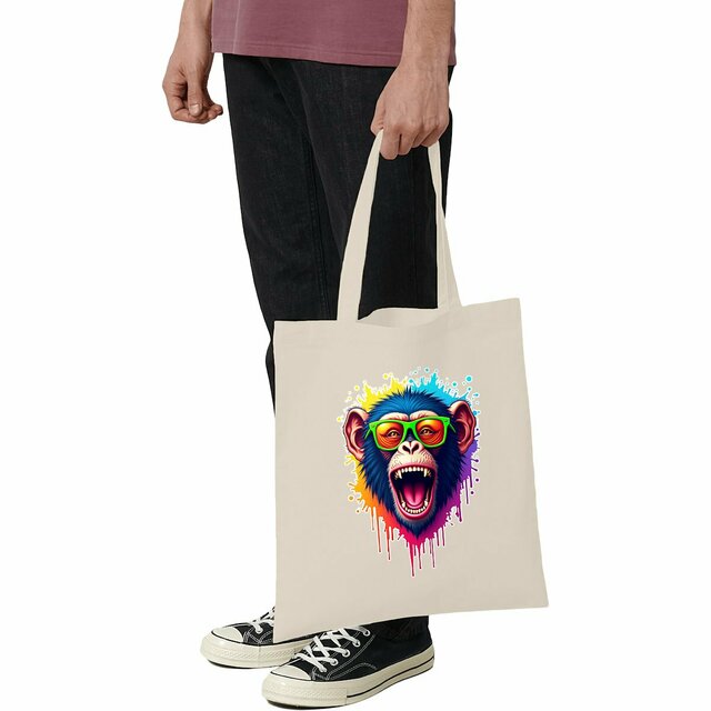 Image front Tote bag léger monkey pop art ref 5019