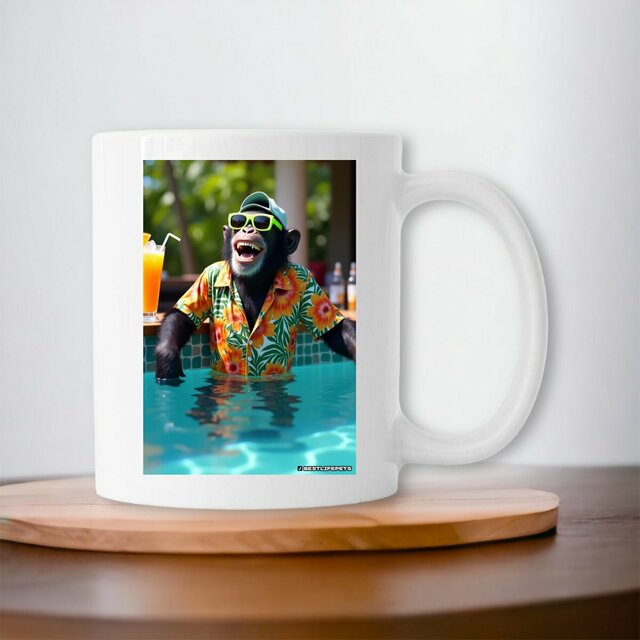 Image front Mug céramique rectangle monkey ref 3015