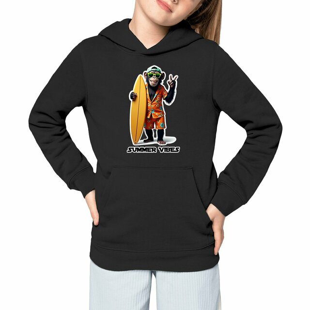Image front Sweat à capuche enfant monkey surf ref 4014