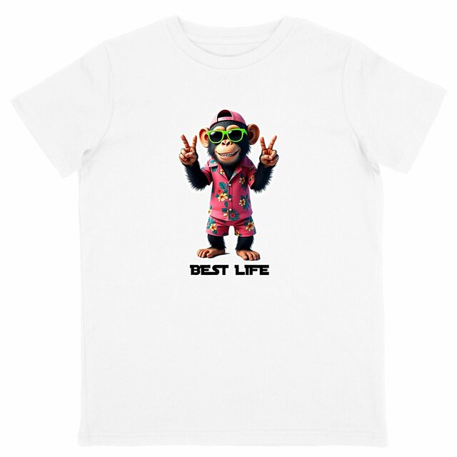 Image back T-shirt unisexe enfant léger monkey ref 4018
