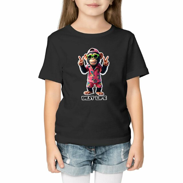 Image front T-shirt unisexe enfant léger monkey ref 4018