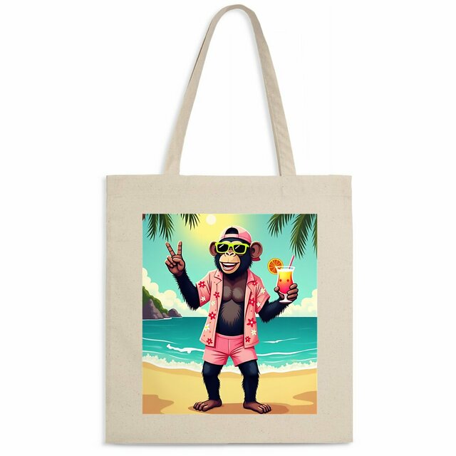 Image back Tote bag léger monkey ref 5021