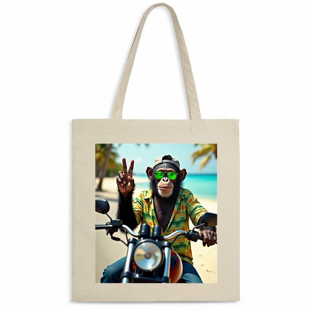 Image back Tote bag léger monkey moto ref 5024